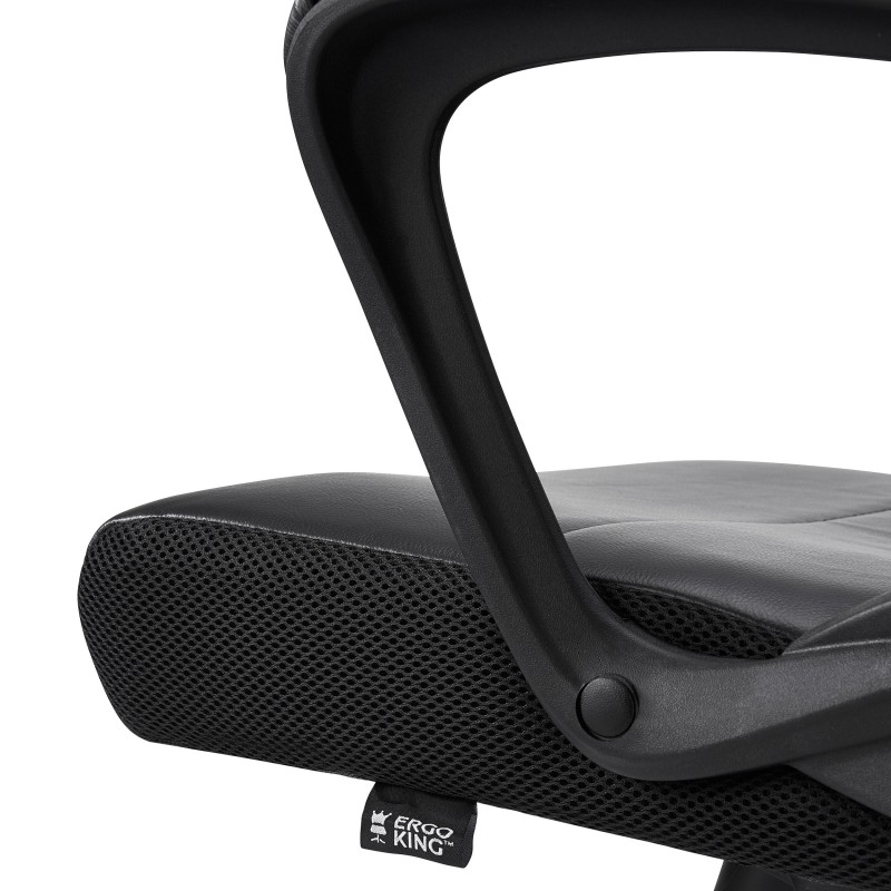 Sillón de oficina CONTE, cómodo y resistente, en piel negra