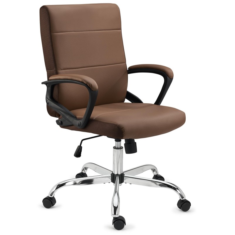 Sillón de oficina CONTE, cómodo y resistente, en piel negra