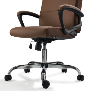 Sillón de oficina CONTE, cómodo y resistente, en piel negra