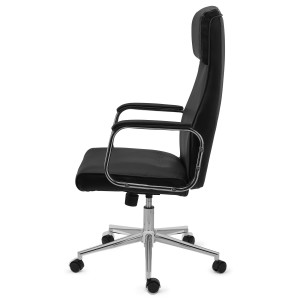 Sillón de oficina DETROIT, elegante diseño, piel negra