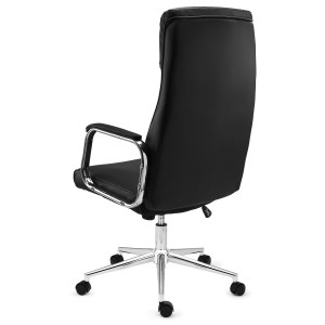 Sillón de oficina DETROIT, elegante diseño, piel negra