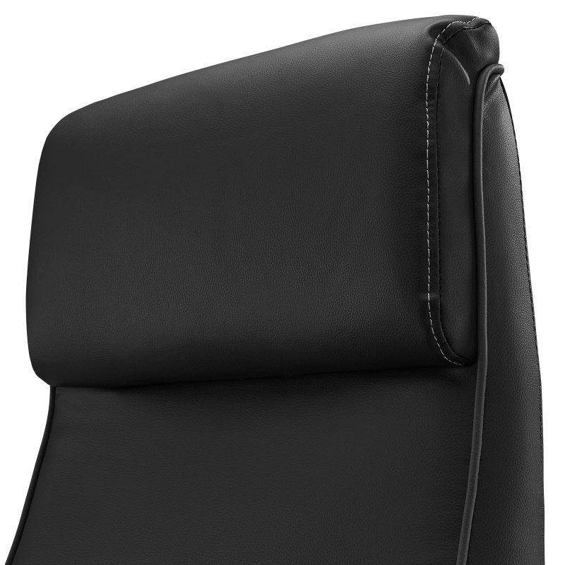 Sillón de oficina DETROIT, elegante diseño, piel negra