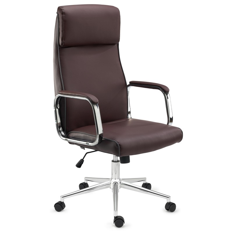 Sillón de oficina DETROIT, elegante diseño, piel negra