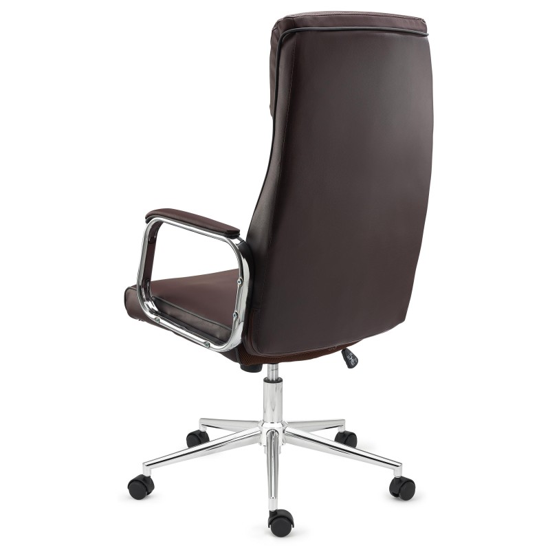 Sillón de oficina DETROIT, elegante diseño, piel negra