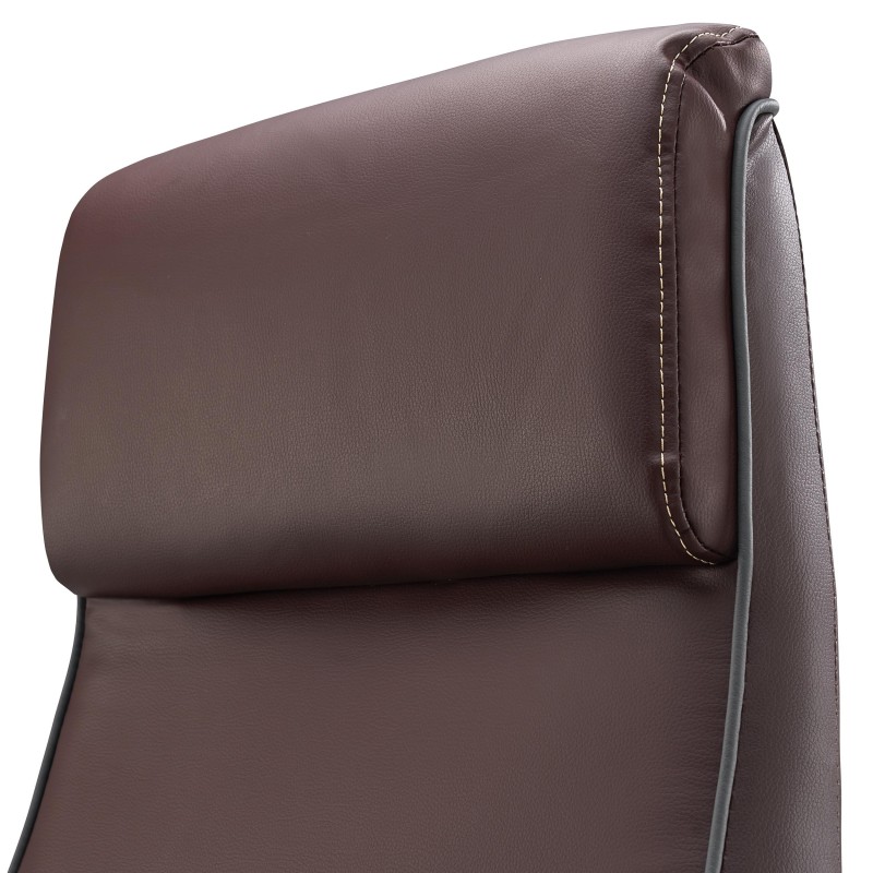 Sillón de oficina DETROIT, elegante diseño, piel negra