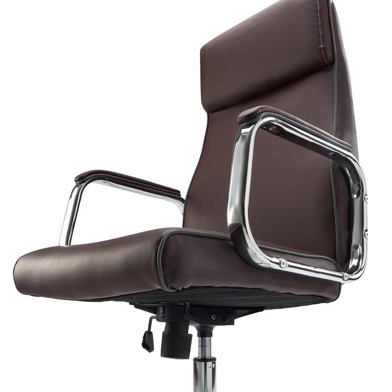 Sillón de oficina DETROIT, elegante diseño, piel negra