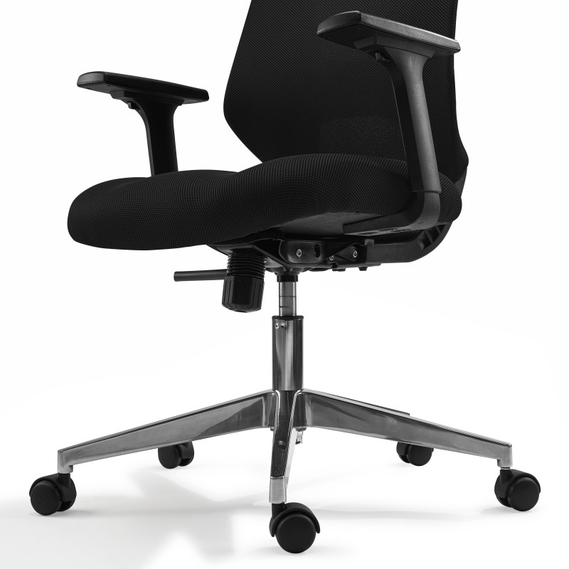 Sillón de Oficina NOLAN, compacta y elegante, en negro