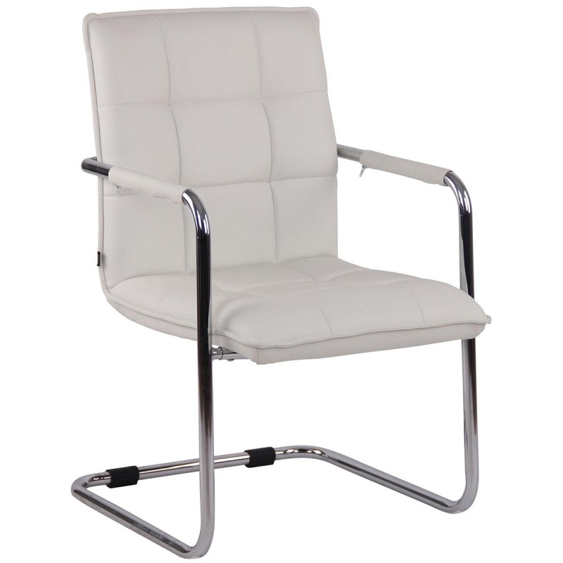 Silla de Confidente TORRES, Estructura Metálica Cromada, en Piel color Negro