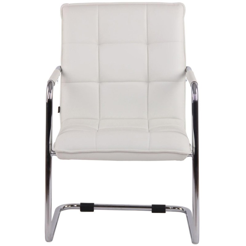 Silla de Confidente TORRES, Estructura Metálica Cromada, en Piel color Negro