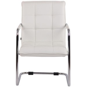 Silla de Confidente TORRES, Estructura Metálica Cromada, en Piel color Negro