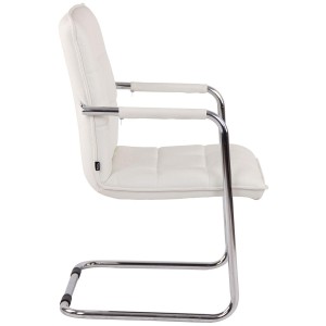 Silla de Confidente TORRES, Estructura Metálica Cromada, en Piel color Negro