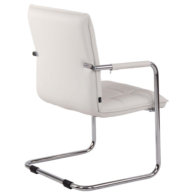 Silla de Confidente TORRES, Estructura Metálica Cromada, en Piel color Negro