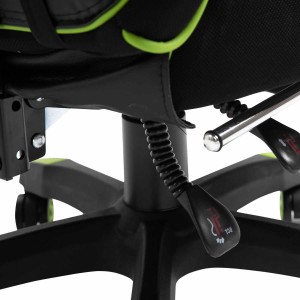 Silla Gaming TRONE con Reposapiés, en Piel color Negro/Blanco