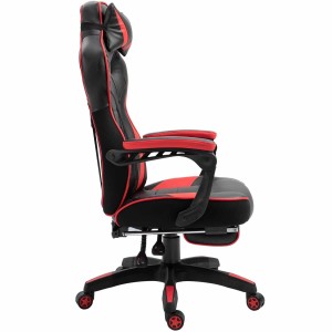 Silla Gaming TRONE con Reposapiés, en Piel color Negro/Blanco