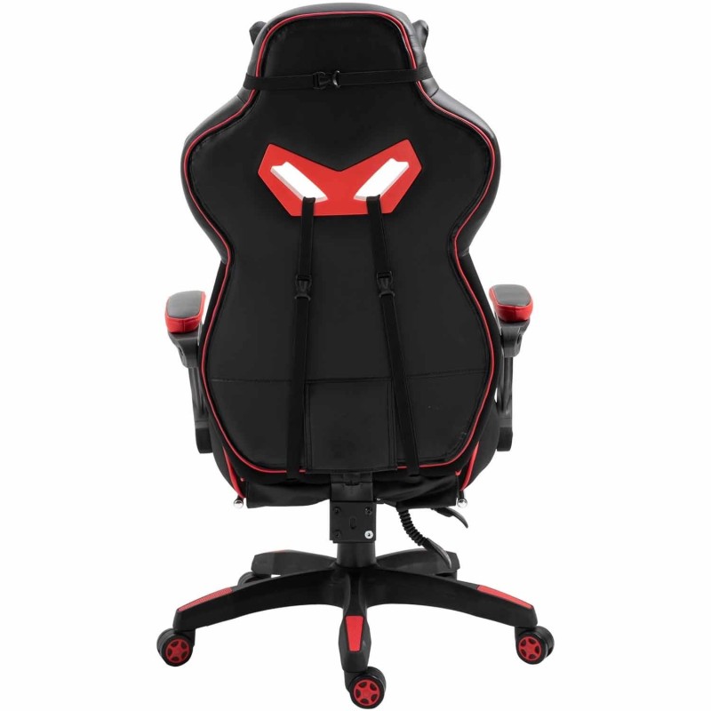 Silla Gaming TRONE con Reposapiés, en Piel color Negro/Blanco