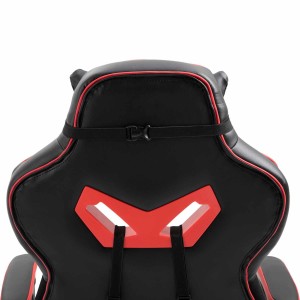 Silla Gaming TRONE con Reposapiés, en Piel color Negro/Blanco