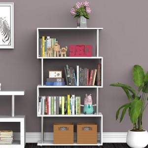 Estantería-librería AMELIA 64x30x130 cm, Diseño Moderno tipo Industrial, en Acero y Madera color Roble
