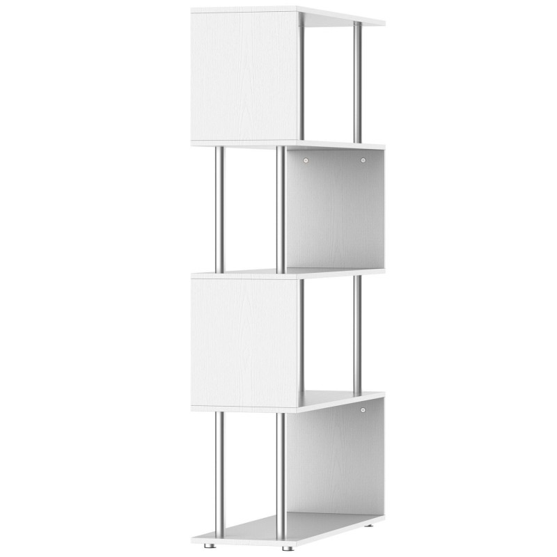 Estantería-librería AMELIA 64x30x130 cm, Diseño Moderno tipo Industrial, en Acero y Madera color Roble