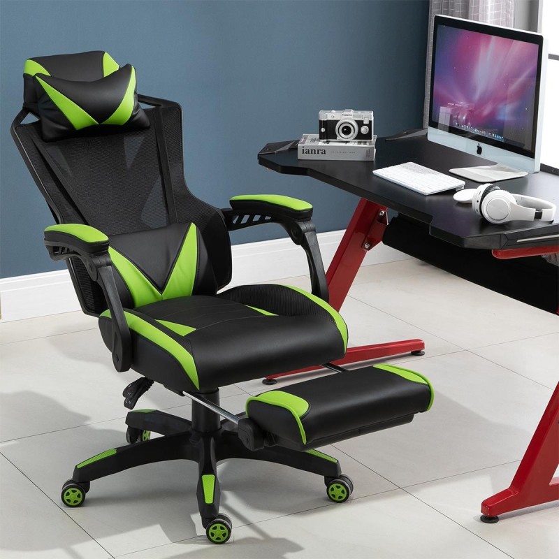 Silla Gaming BLUR en Piel y Malla color Negro/Azul