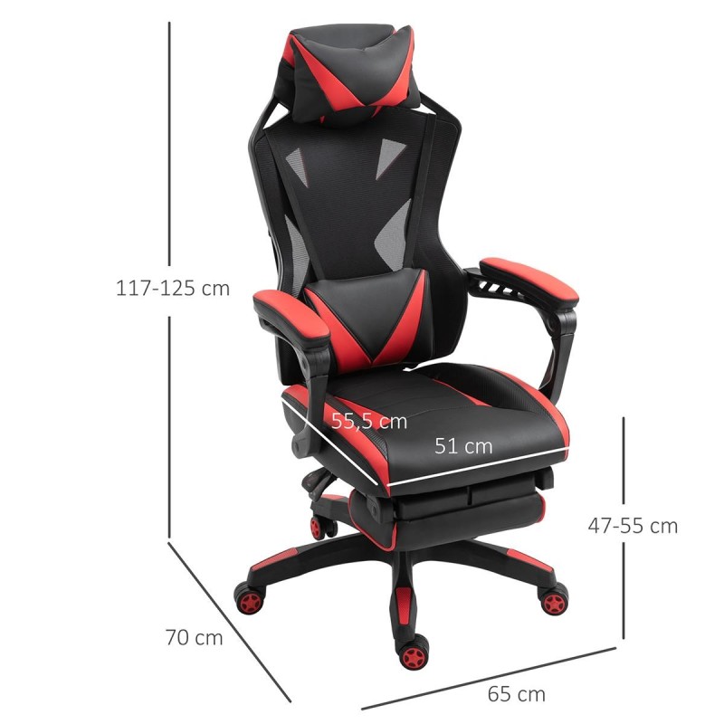 Silla Gaming BLUR en Piel y Malla color Negro/Azul