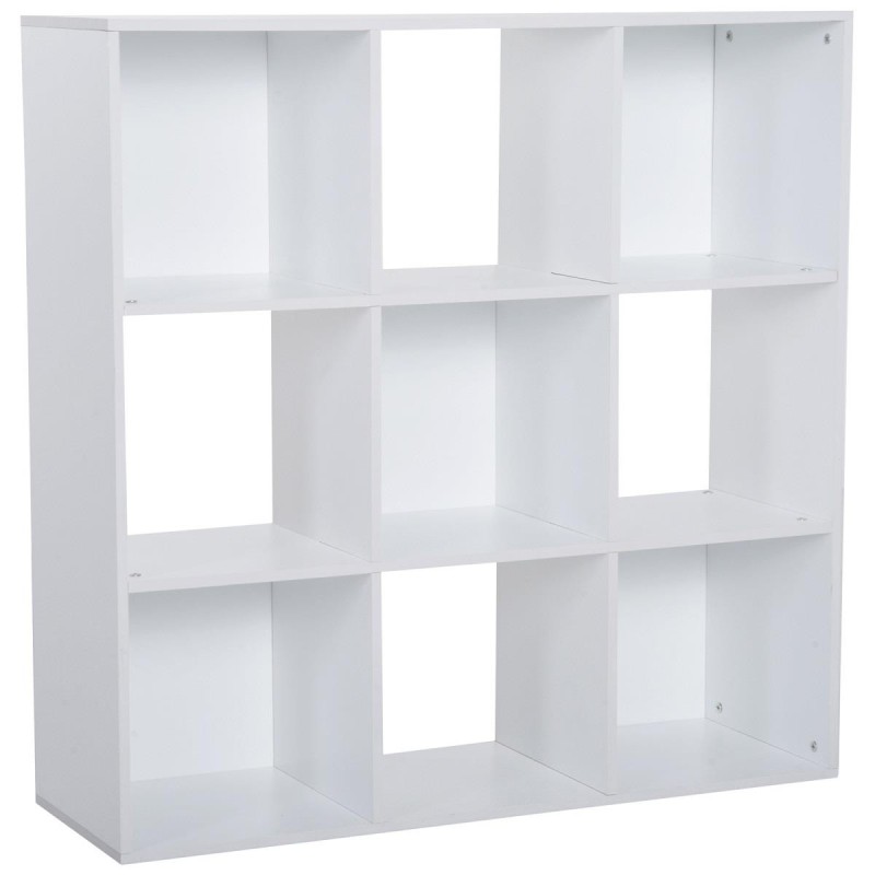 Estantería ELIDE, 91,5x29,5x91,5 cm, En Madera, Color Blanco