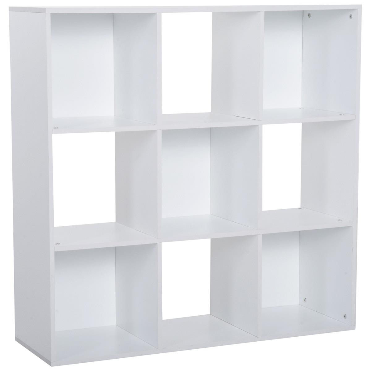 Estantería ELIDE, 91x29x91 cm, Diseño Moderno, en Madera color Blanco