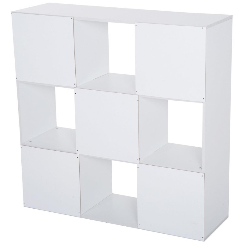Estantería ELIDE, 91,5x29,5x91,5 cm, En Madera, Color Blanco