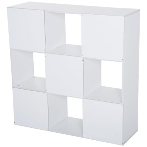 Estantería ELIDE, 91,5x29,5x91,5 cm, En Madera, Color Blanco