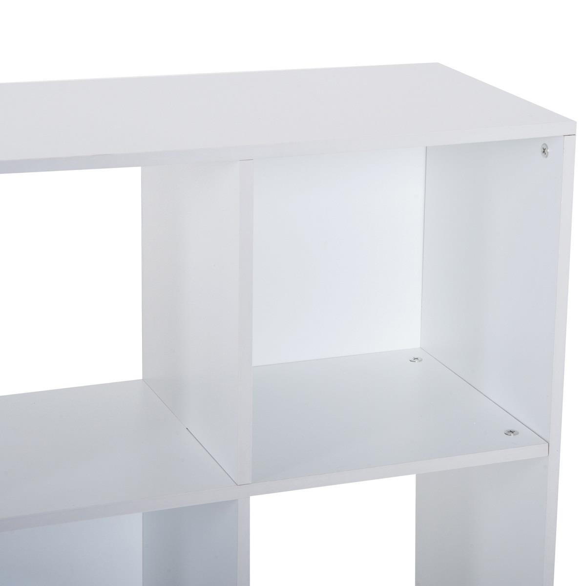 Estantería ELIDE, 91x29x91 cm, Diseño Moderno, en Madera color Blanco