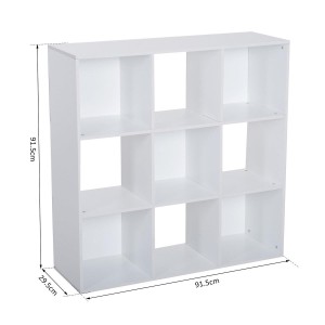 Estantería ELIDE, 91,5x29,5x91,5 cm, En Madera, Color Blanco