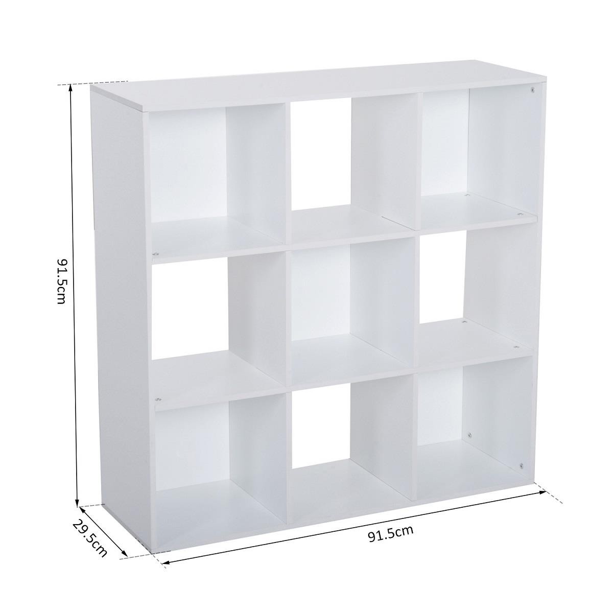Estantería ELIDE, 91x29x91 cm, Diseño Moderno, en Madera color Blanco