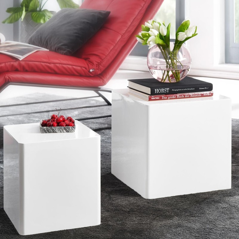 Conjunto de 2 Mesas Auxiliares TOLEDO color Blanco