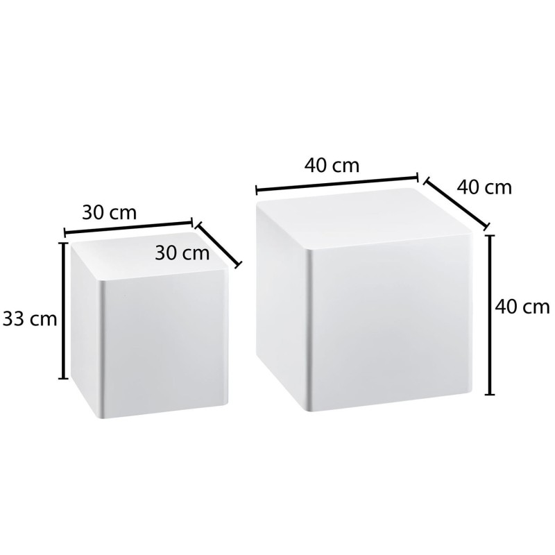 Conjunto de 2 Mesas Auxiliares TOLEDO color Blanco
