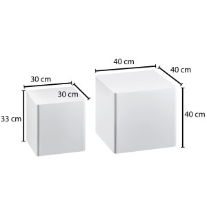 Conjunto de 2 Mesas Auxiliares TOLEDO color Blanco