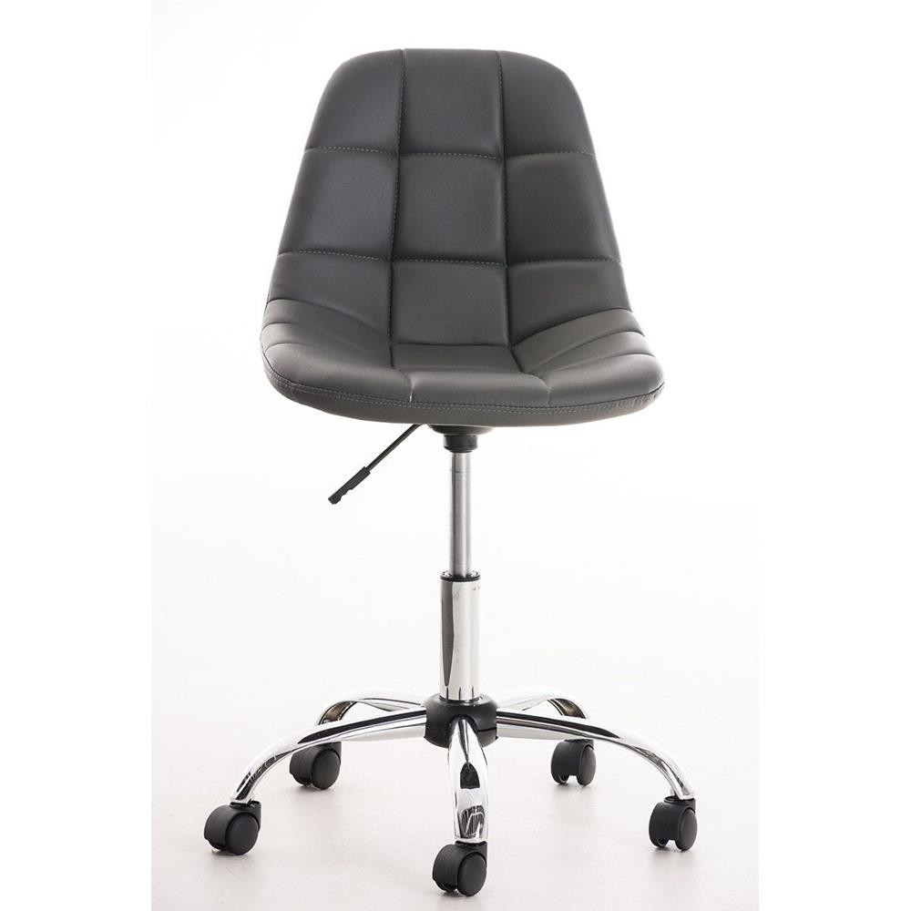 Silla de Oficina EMILY PIEL, Estructura Metálica, Diseño Exclusivo, en Color Negro