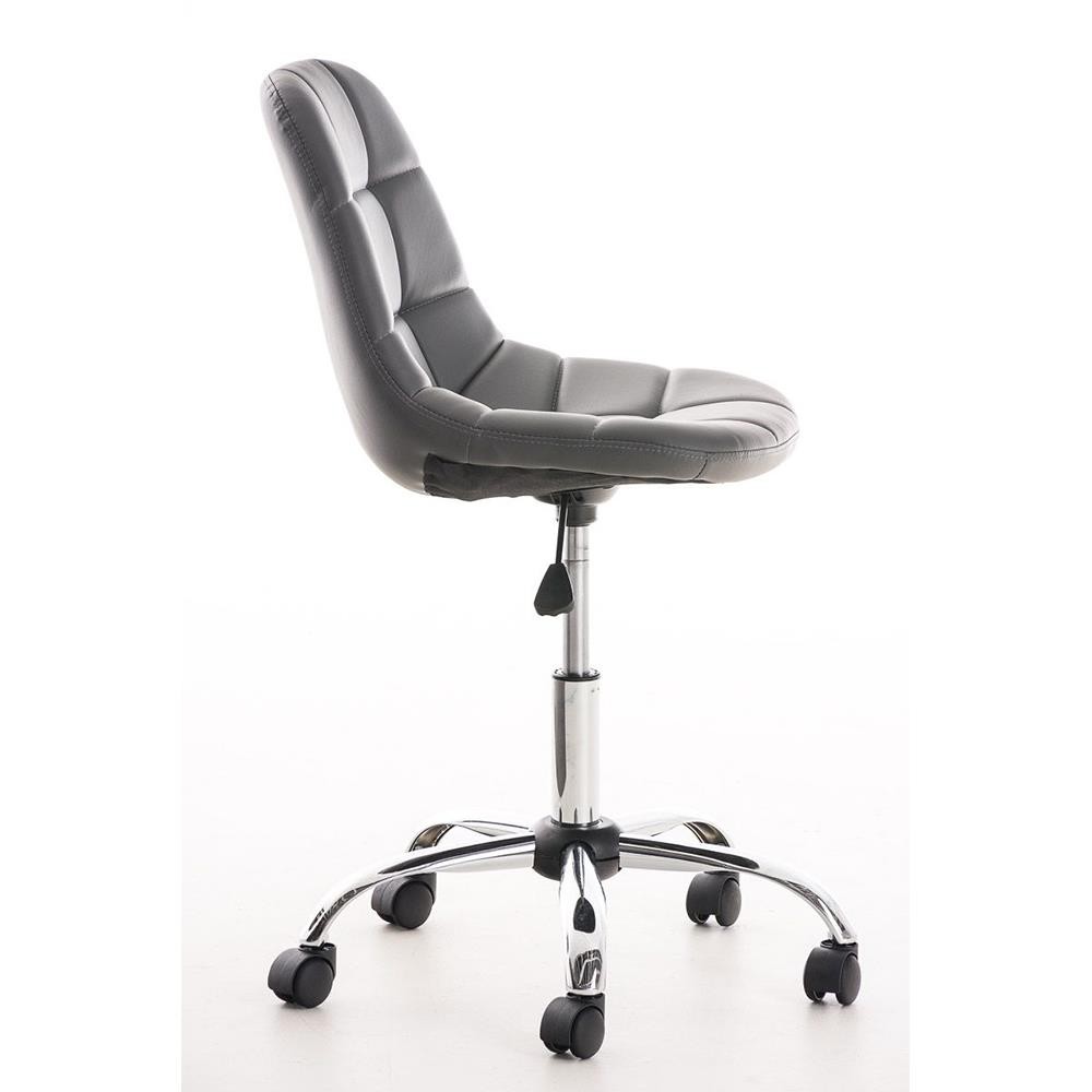 Silla de Oficina EMILY PIEL, Estructura Metálica, Diseño Exclusivo, en Color Negro