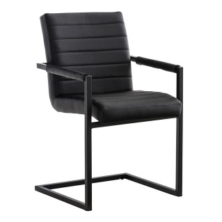 Silla de Confidente LUIS en Piel Negra