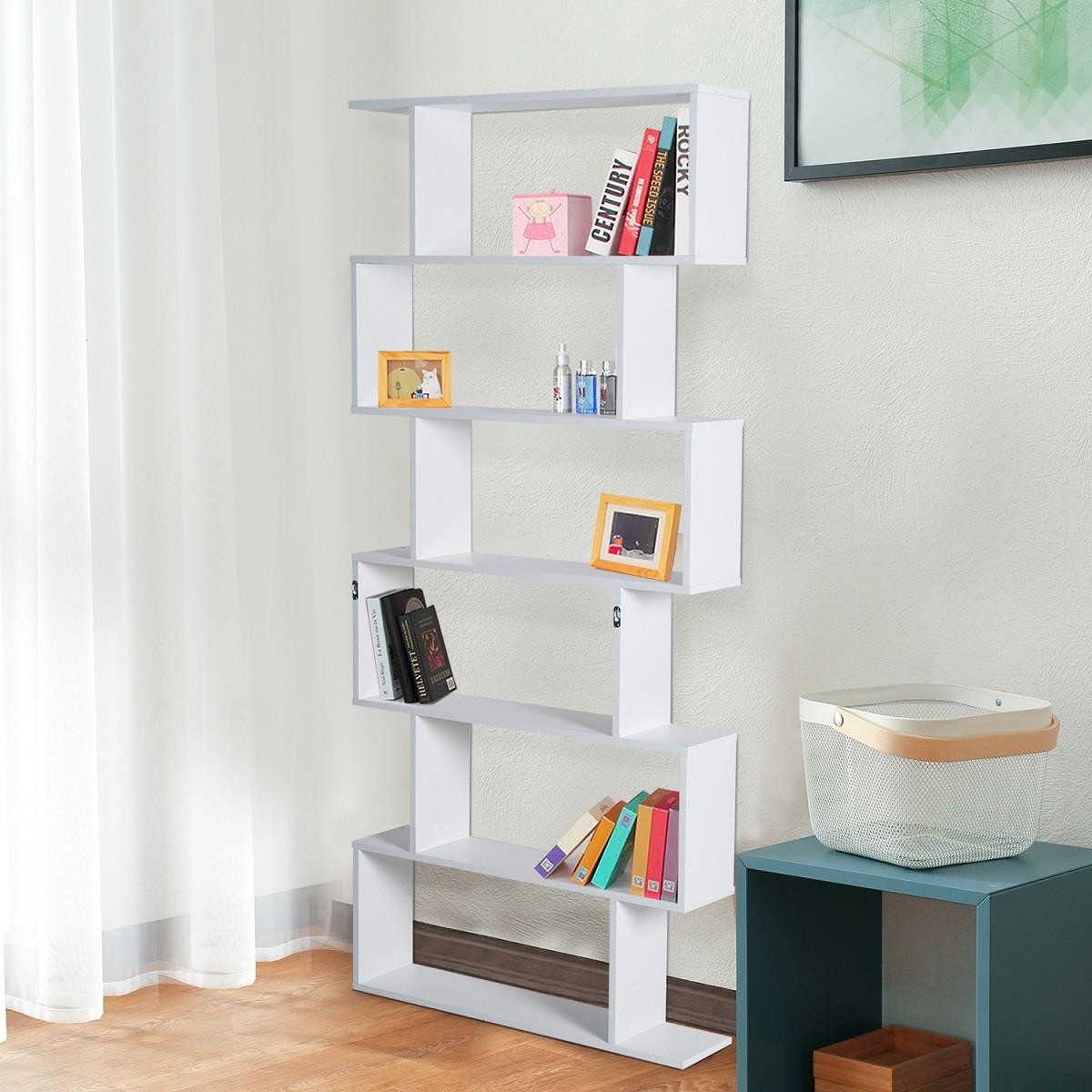 Estantería KEDER, Dimensiones 80x23x192 cm, Diseño Moderno, en Madera color Negro