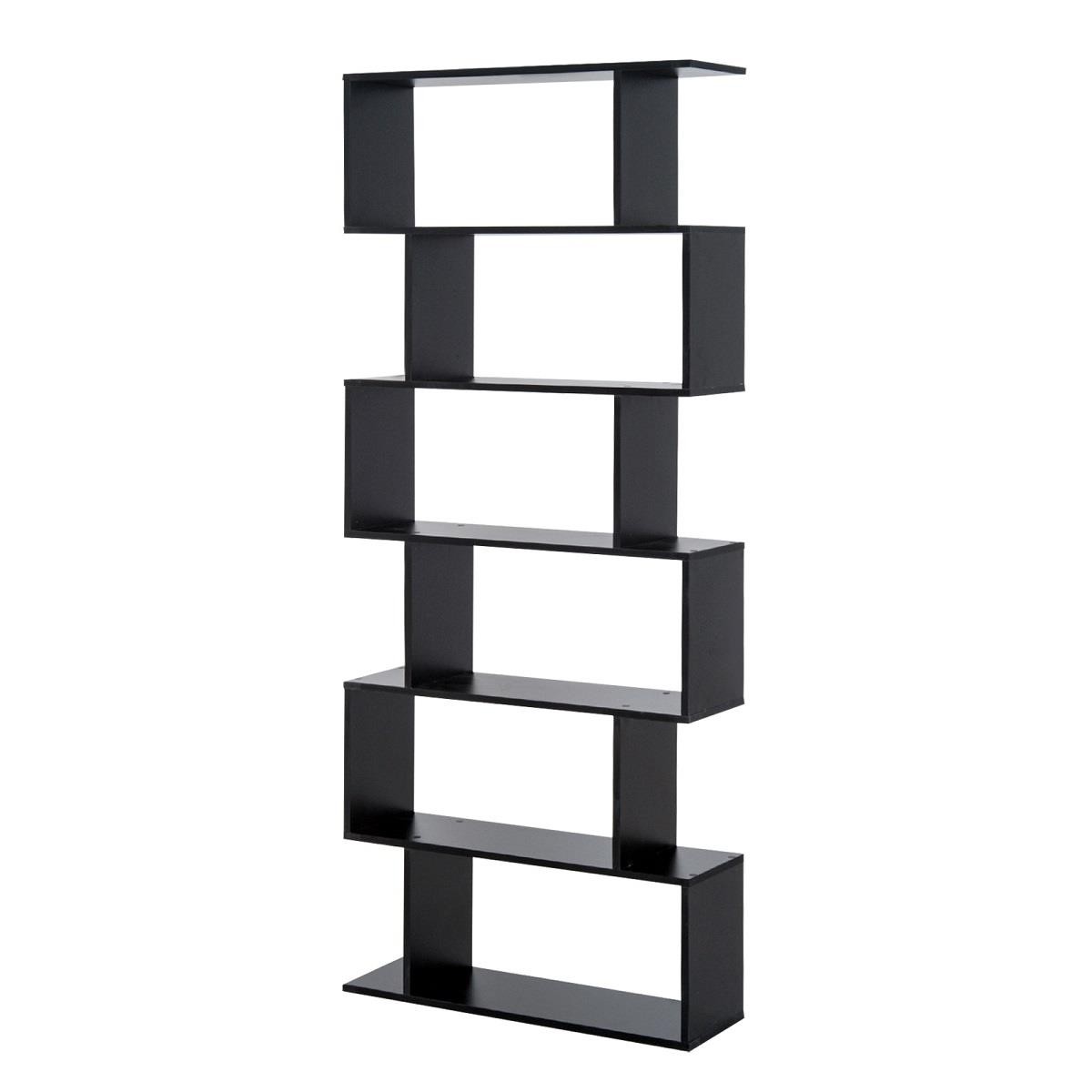 Estantería KEDER, Dimensiones 80x23x192 cm, Diseño Moderno, en Madera color Negro