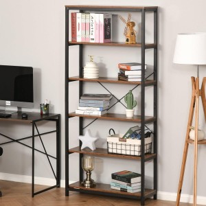 Estantería PARMA, 80x30x180 cm, Diseño Industrial, en Metal y Madera