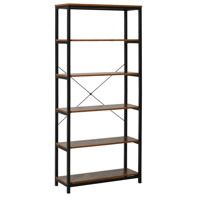 Estantería PARMA, 80x30x180 cm, Diseño Industrial, en Metal y Madera