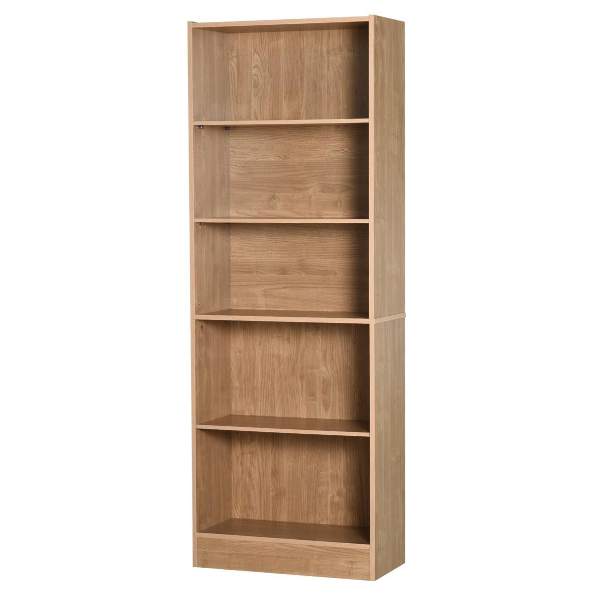 Estantería KEALI, 63x29x176 cm, Diseño Moderno, en Madera color Negro Wengué