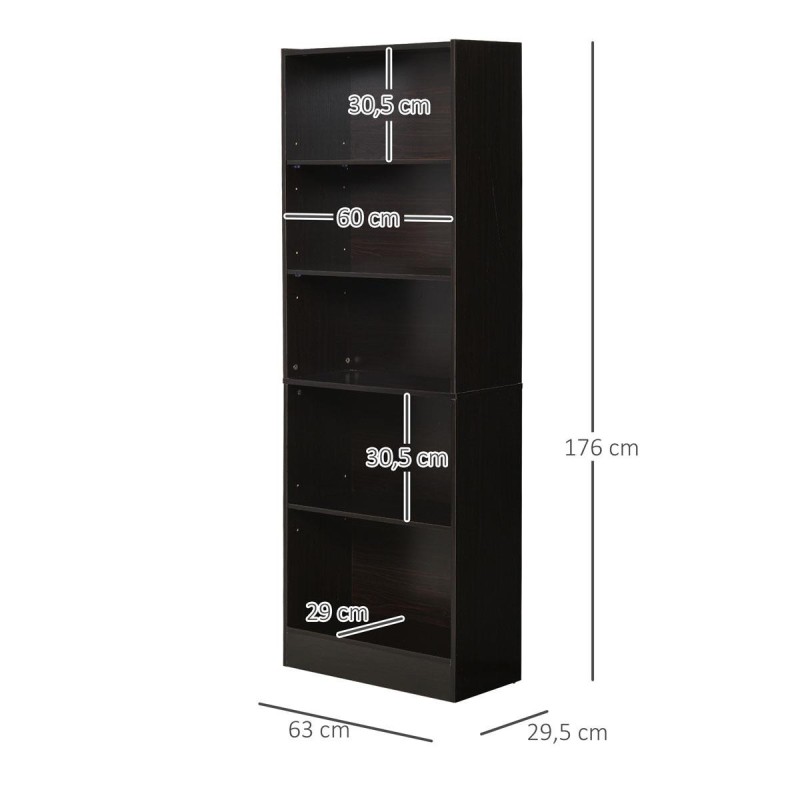 Estantería KEALI en Madera color Negro Wengué 