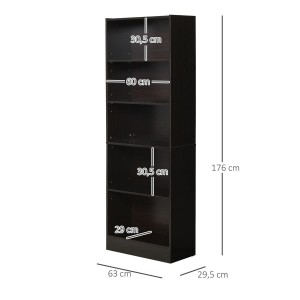 Estantería KEALI en Madera color Negro Wengué 