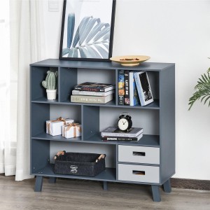 Estantería ORLANDO en Madera color Azul y Haya