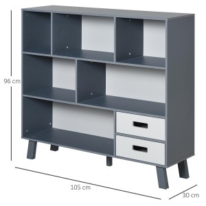 Estantería ORLANDO en Madera color Azul y Haya