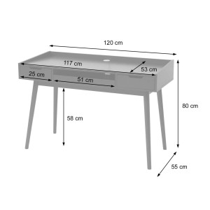Mesa de Ordenador NYME en Madera color Blanco