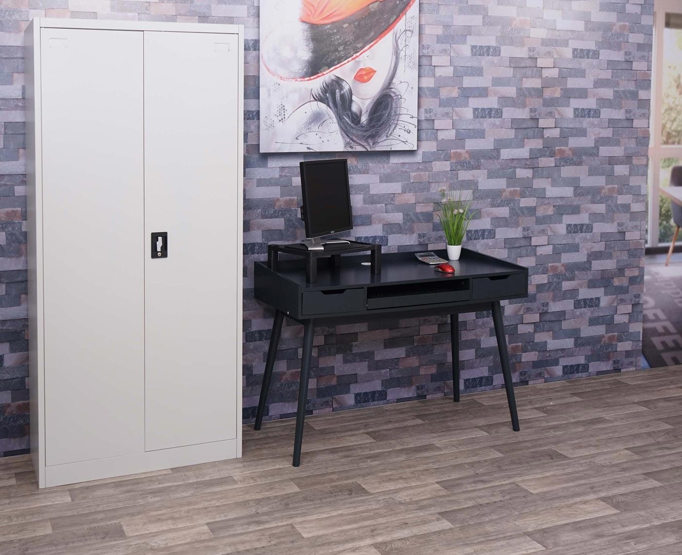 Mesa de Ordenador NYME, Dimensiones 120x55x80 cm, en Madera Blanco