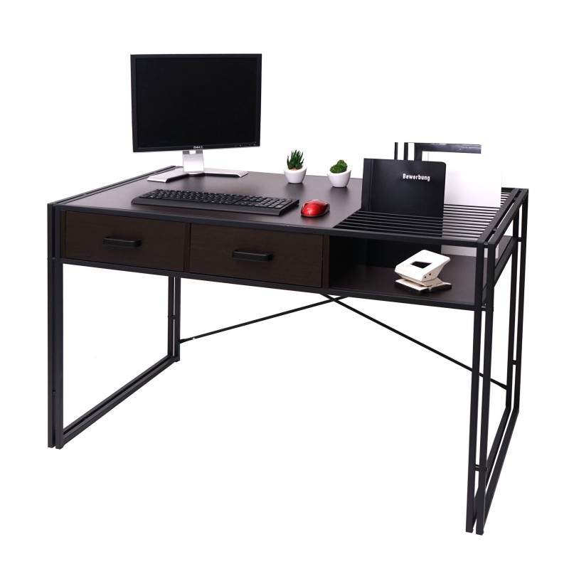 Mesa para Ordenador ROXY, 120x70x76 cm, color Marrón oscuro
