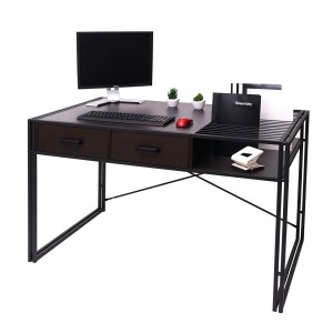 Mesa para Ordenador ROXY, 120x70x76 cm, color Marrón oscuro
